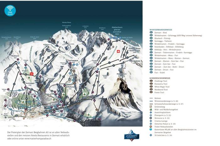 Karte Winterwanderwege & Schneeschuhtrails